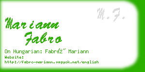 mariann fabro business card